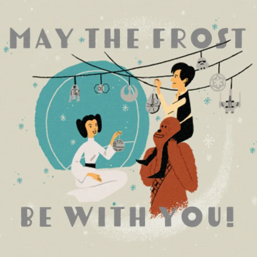 Star Wars Retro Holidays card front