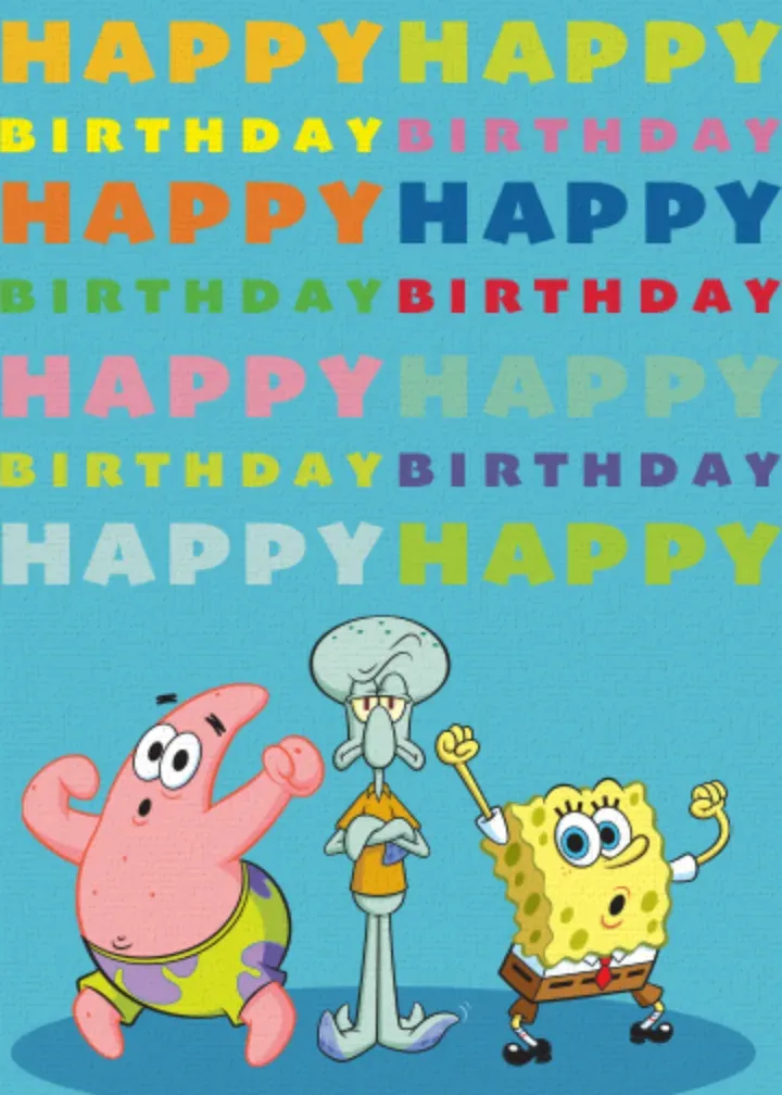 SpongeBob Birthday card front