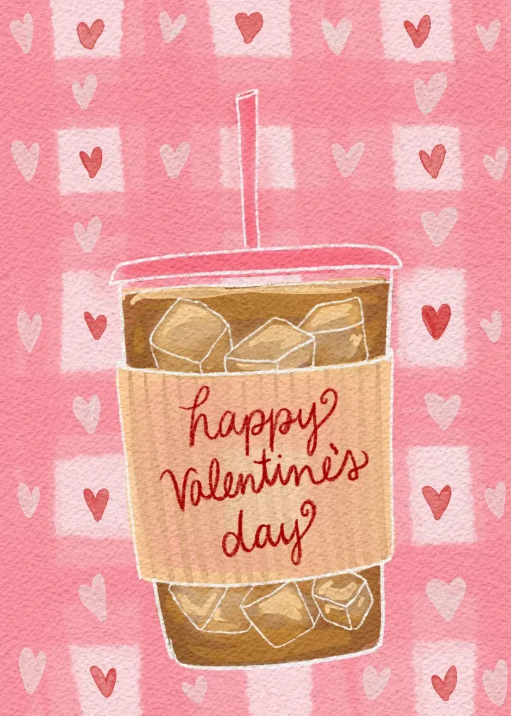 Iced Coffee Valentine card front