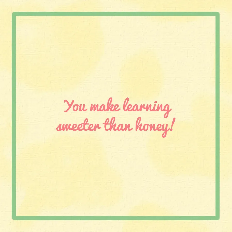 Teacher Day Bee card inside right