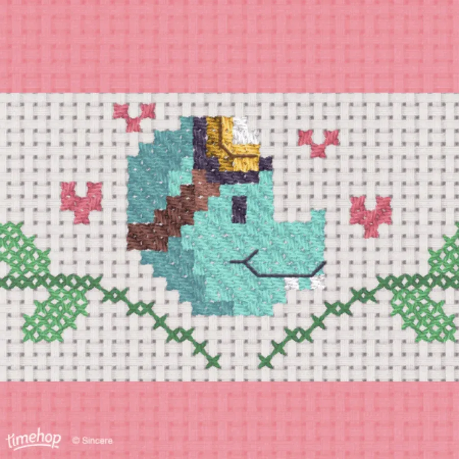 Abe Cross Stitch card inside left