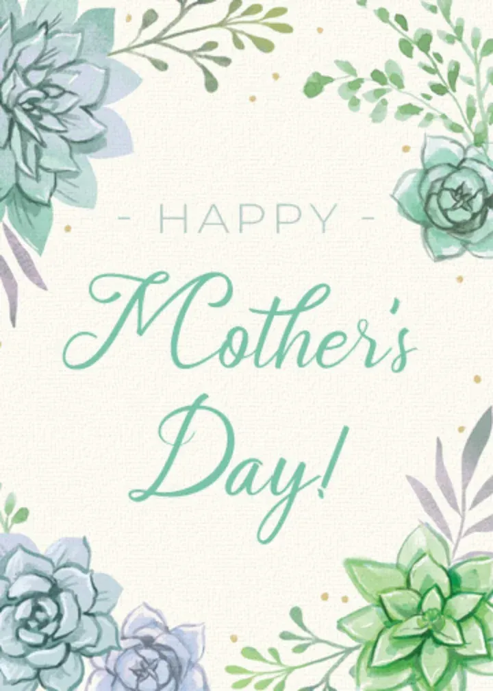 Mother's Day Succulents card front