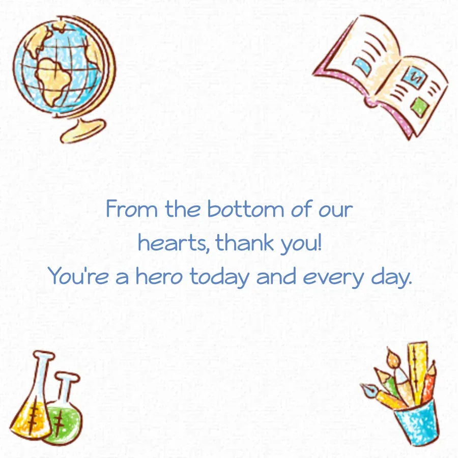 Teacher Appreciation Week card inside right