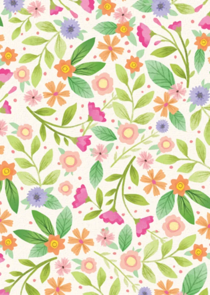 Floral Valentine Heart card inside left