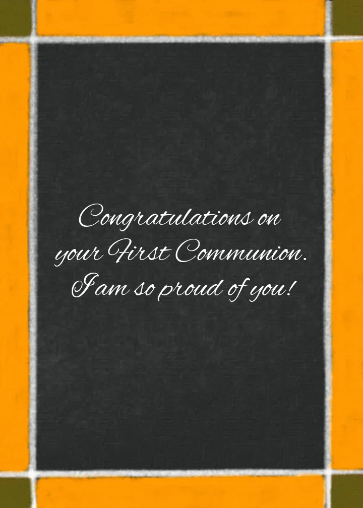 Stained Glass First Communion card inside right