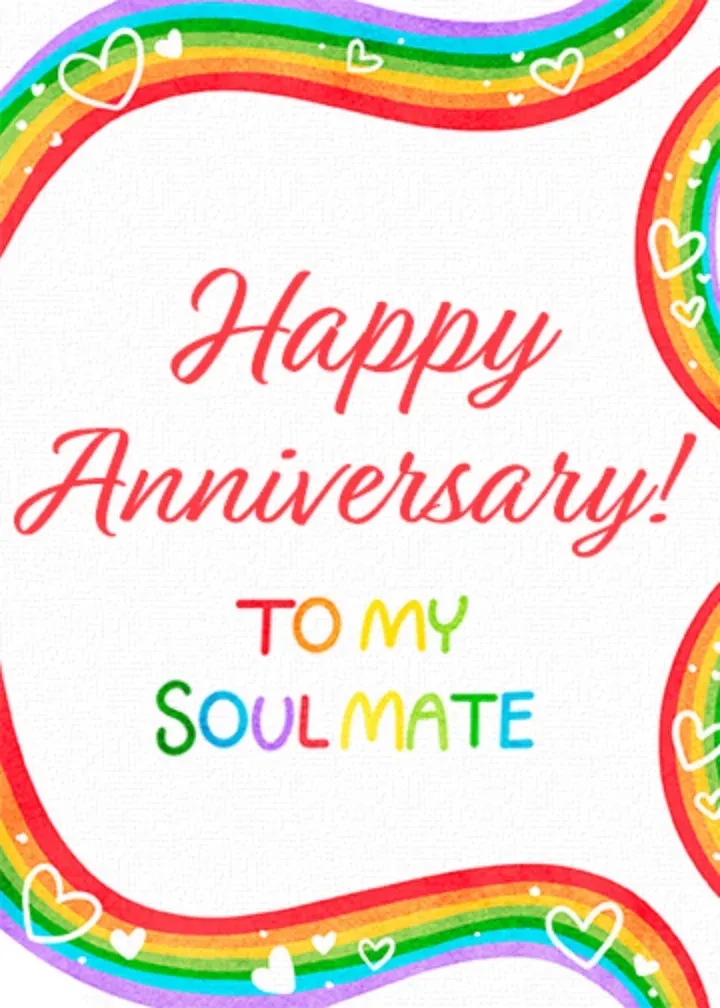 Rainbow Anniversary card front