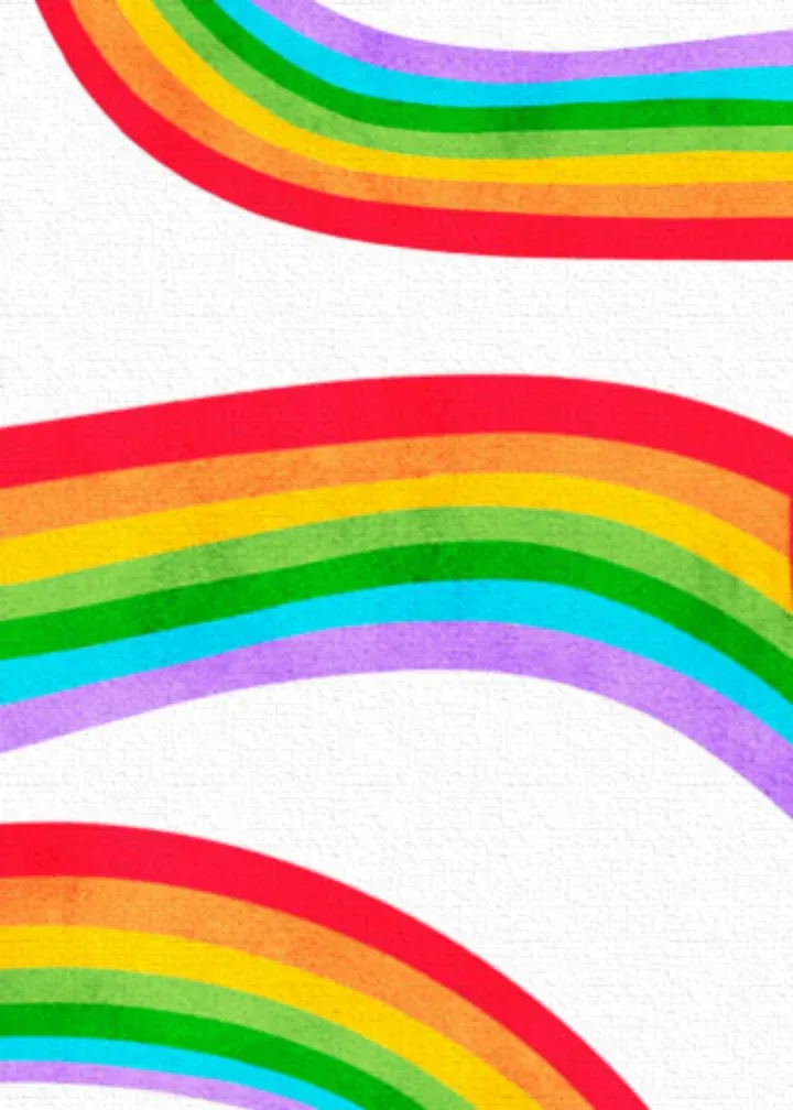 Rainbow Anniversary card inside left