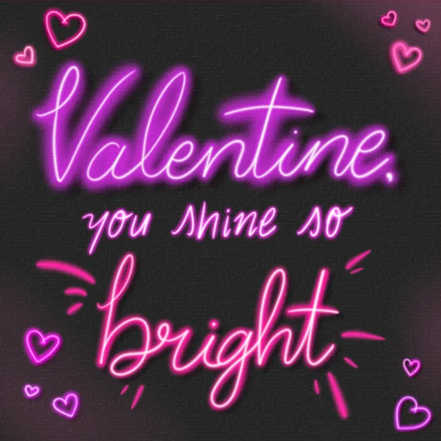 Neon Valentine card front