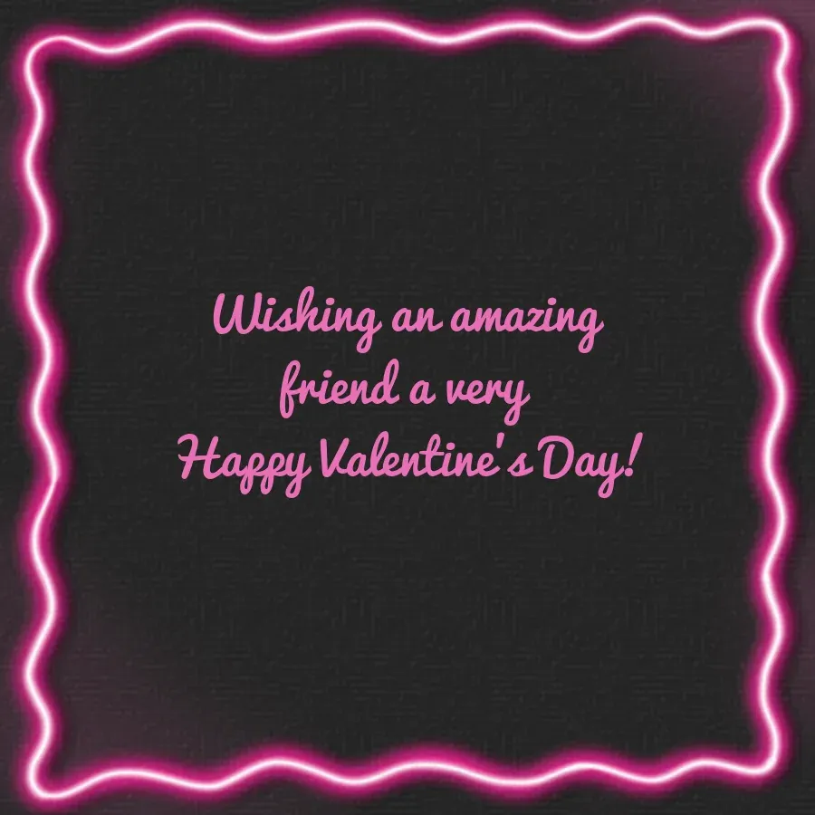 Neon Valentine card inside right