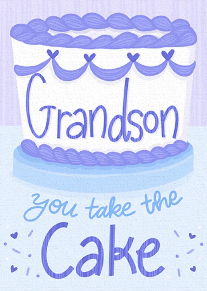 Grandson Cake card front