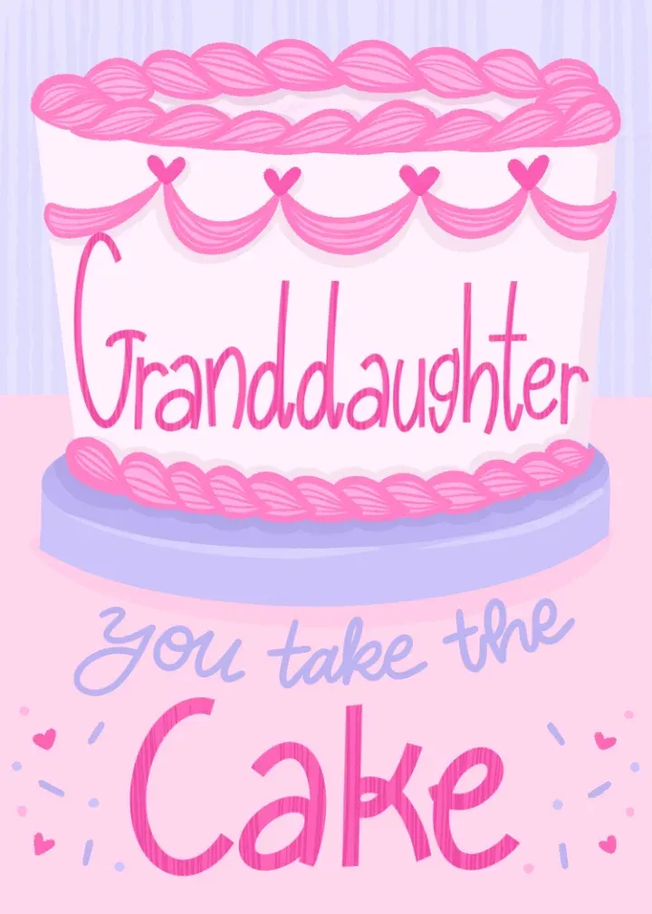 Granddaughter Cake card front