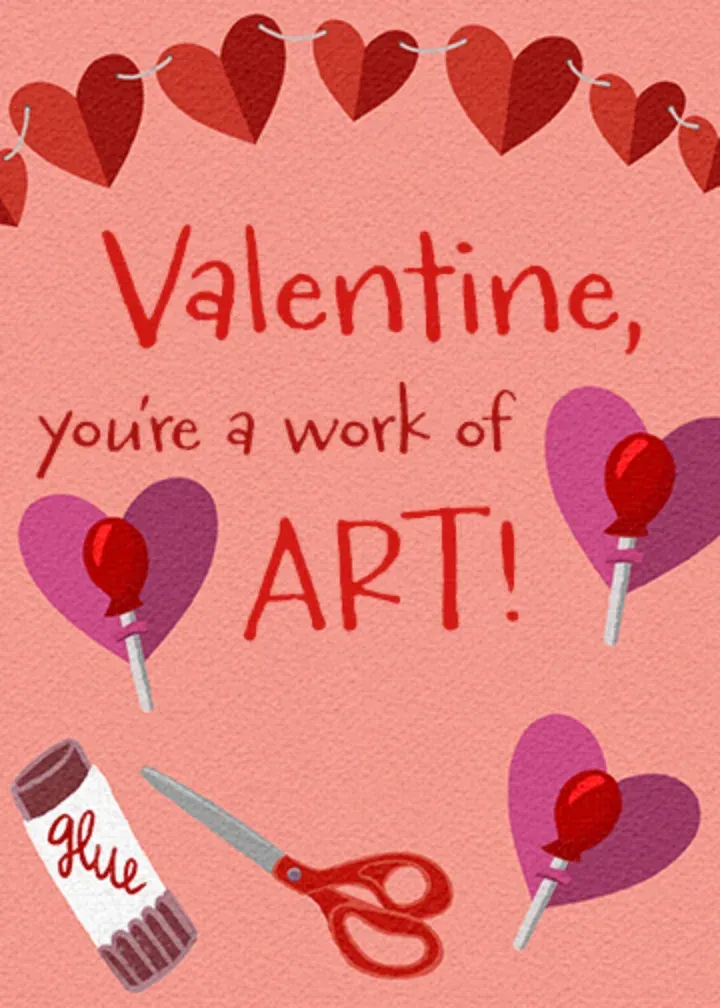 Valentine Art card front
