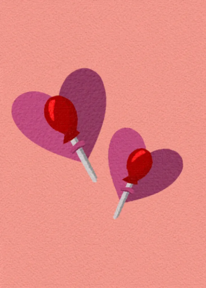 Valentine Art card inside left