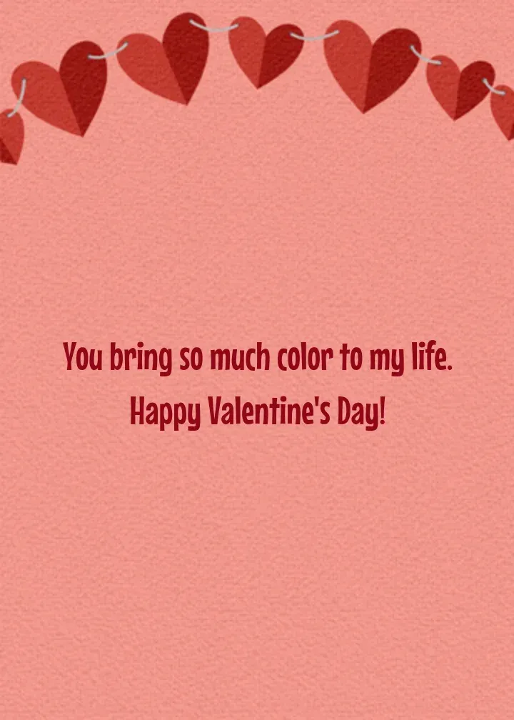 Valentine Art card inside right