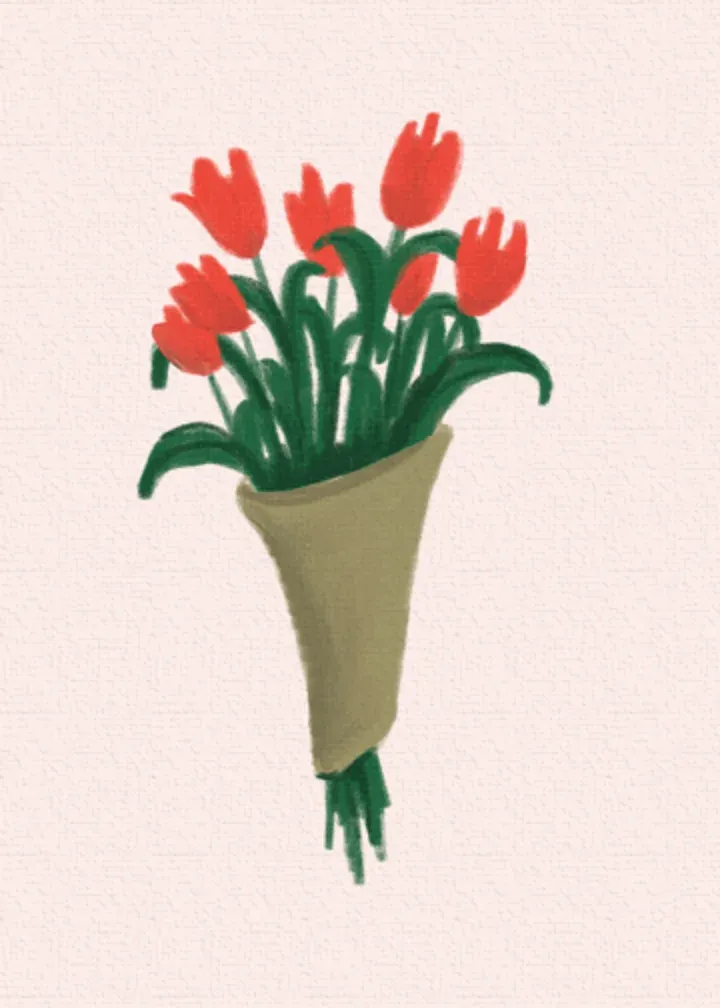 Valentine's Bunch Grandma card inside left