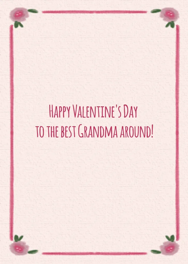 Valentine's Bunch Grandma card inside right