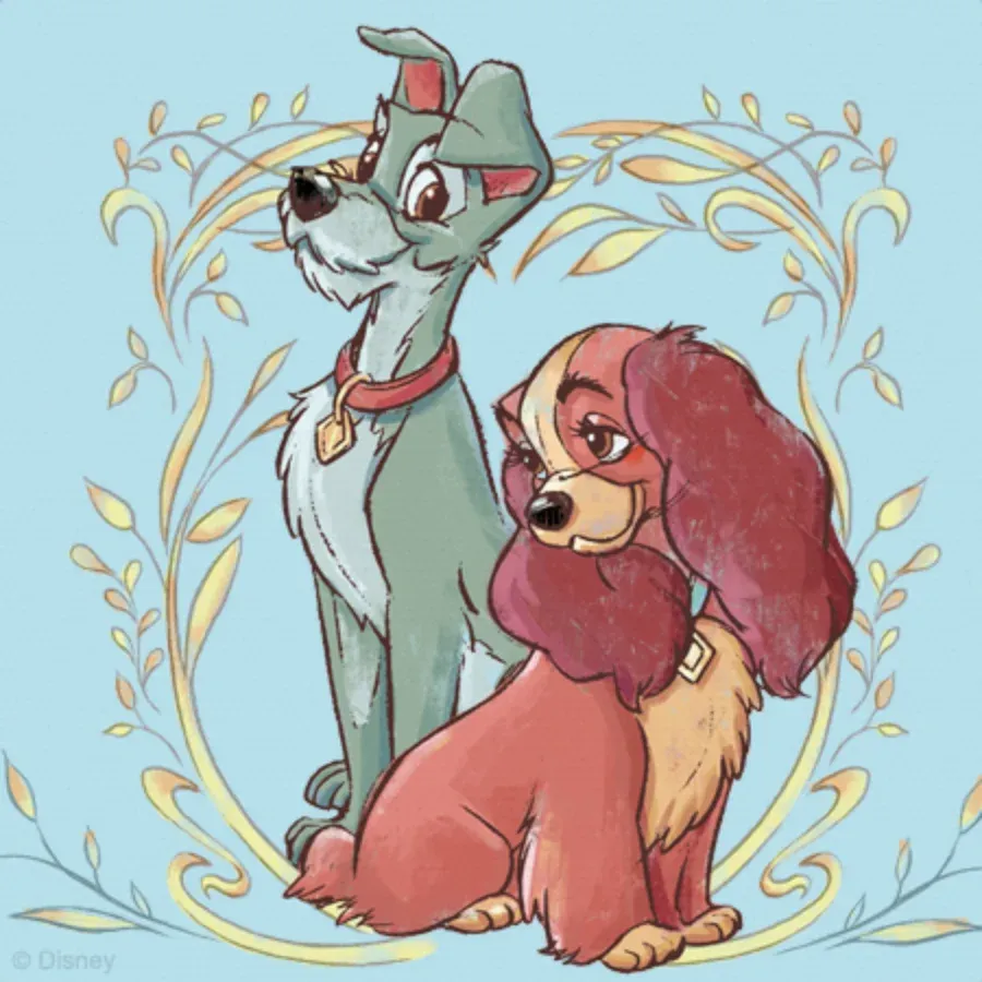 Lady & the Tramp Valentine card inside left