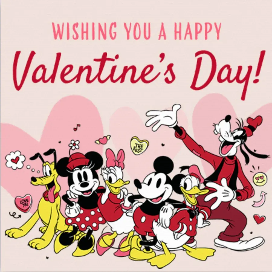 Mickey & Friends Love card front