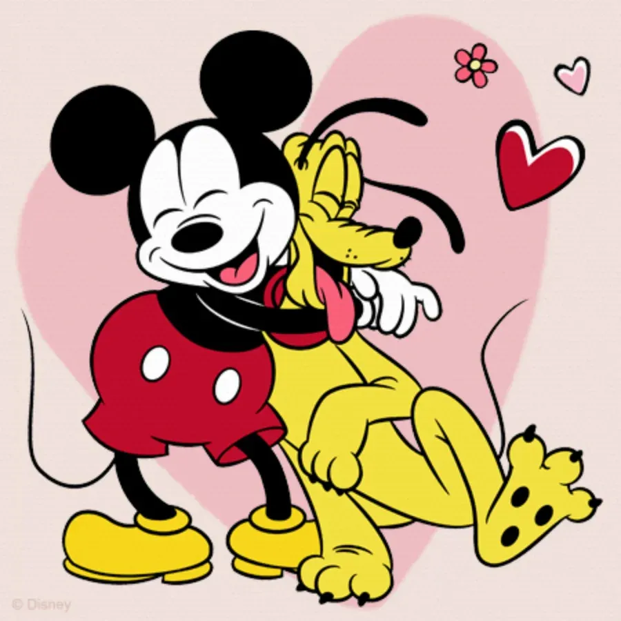 Mickey & Friends Love card inside left