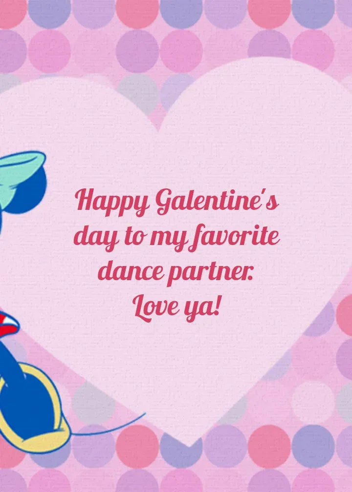 Minnie & Daisy Galentine's Day card inside right