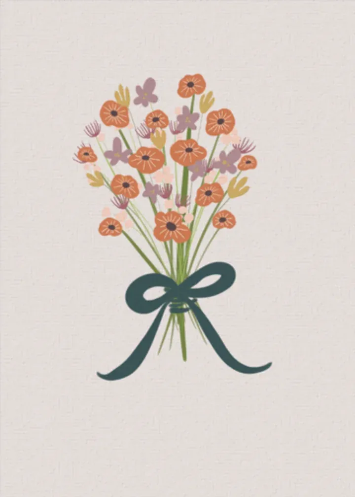 Floral Basket Grandma card inside left