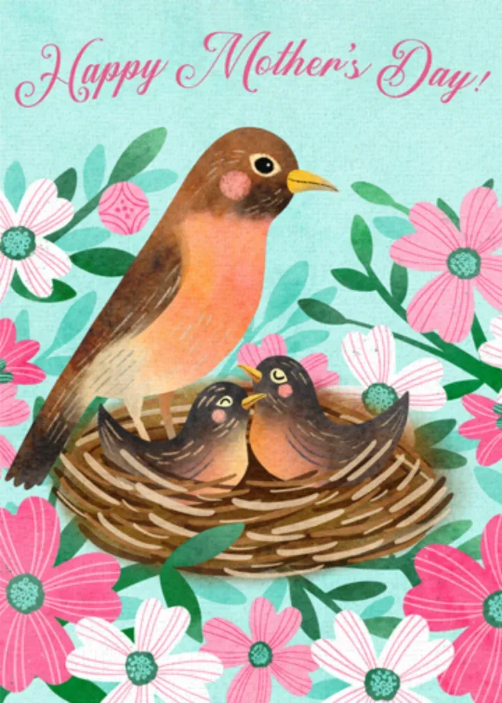 Mother's Day Birds card front