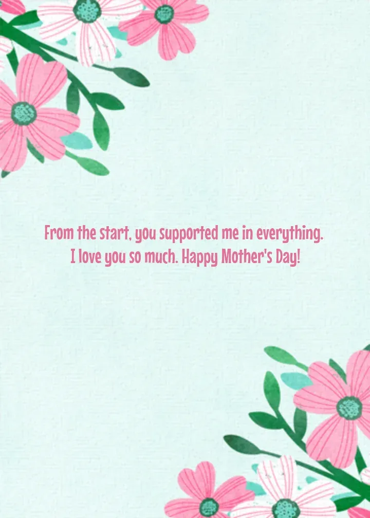 Mother's Day Birds card inside right