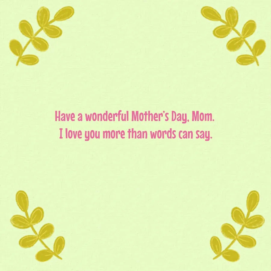Butterfly Wings Mom card inside right