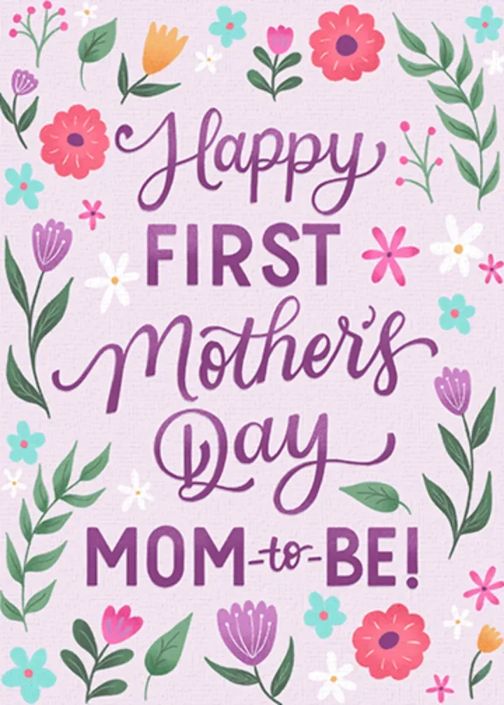 Mom-to-Be Typography card front