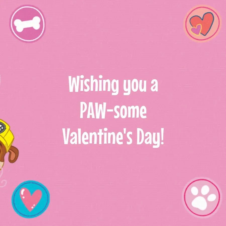 PAW Patrol | Valentine's Day card inside right
