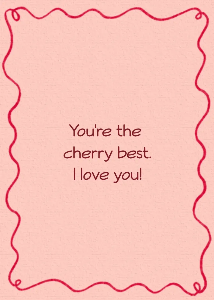 Cherries & Bows card inside right