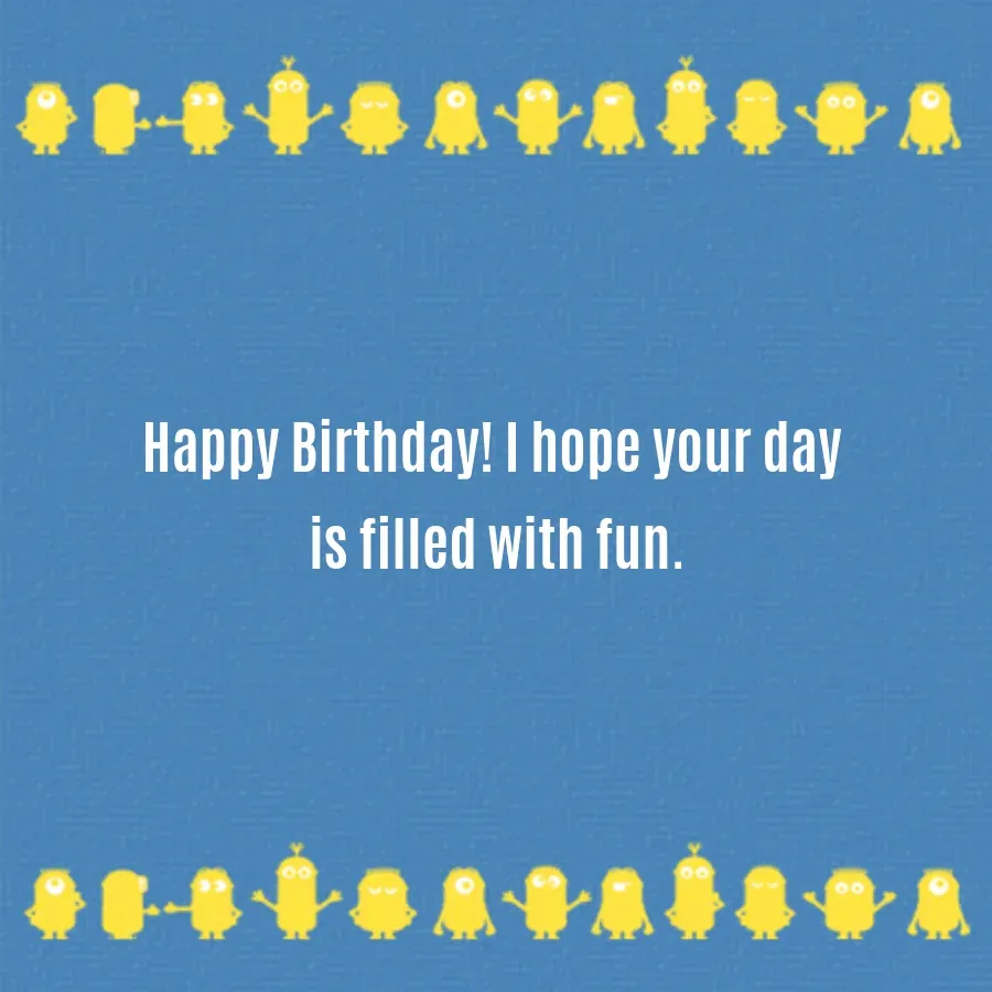Minions Happy Birthday card inside right