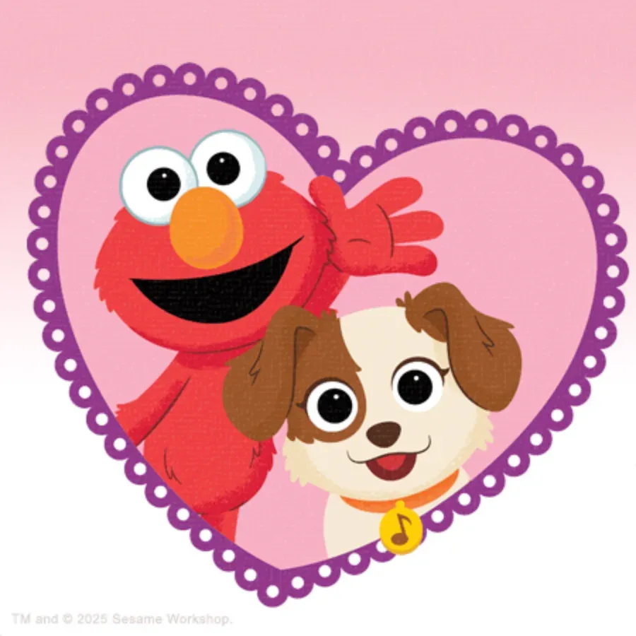 Elmo Happy Valentine card inside left