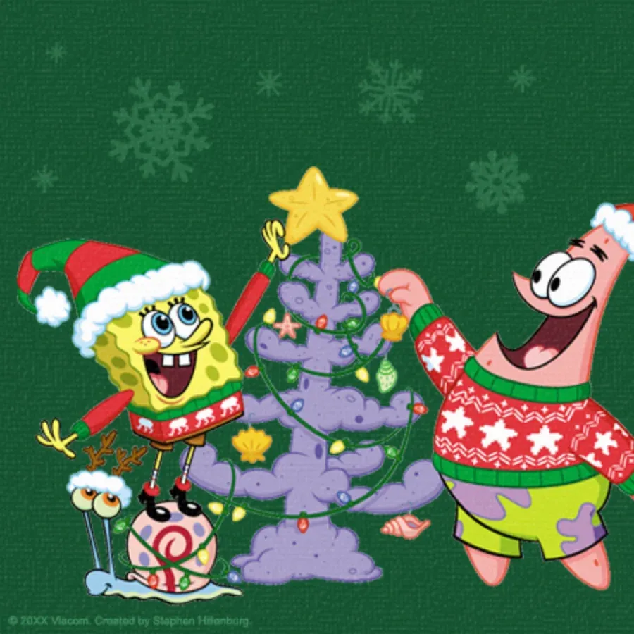 SpongeBob Merry Christmas card inside left