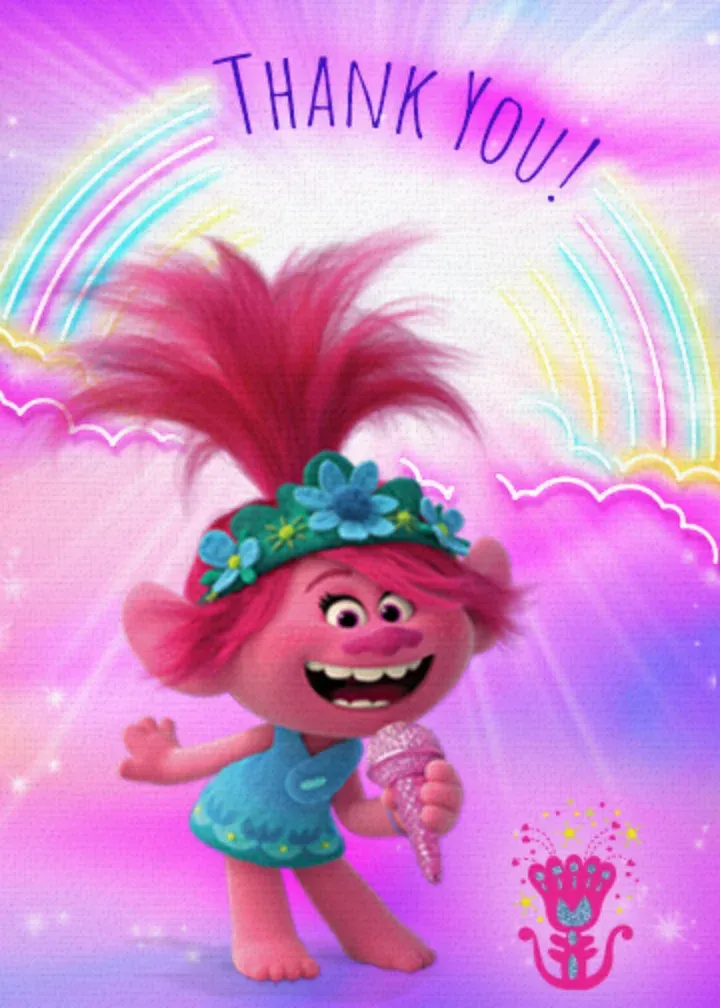 Thanks Trolls card front