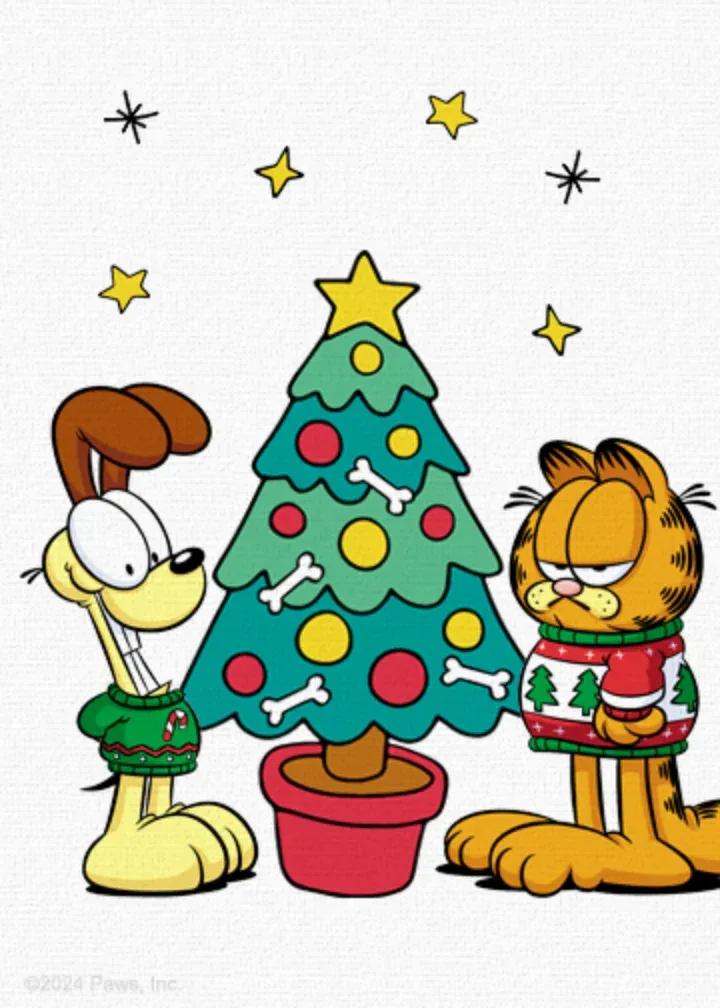 Garfield Merry Christmas card inside left