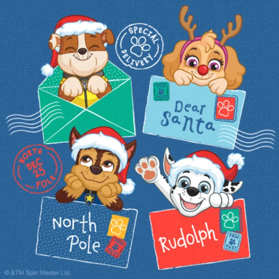 PAW Patrol Happy Holidays card inside left