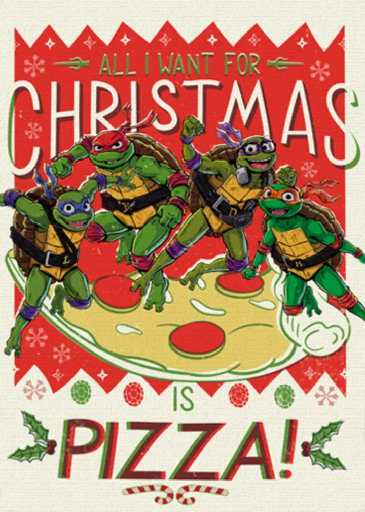 TMNT Merry Christmas card front