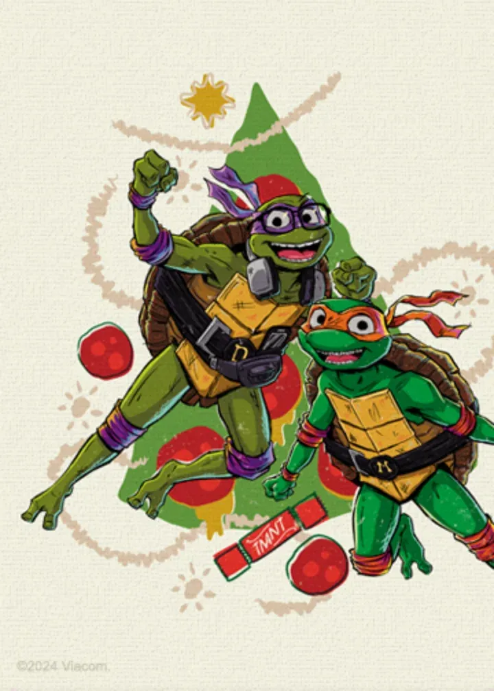 TMNT Merry Christmas card inside left