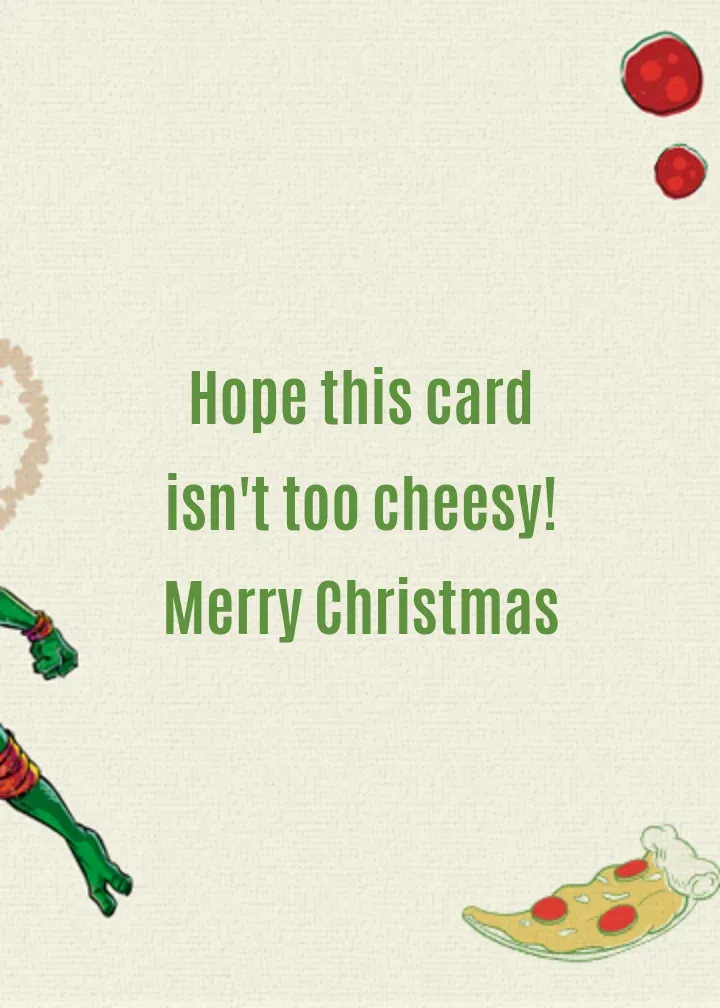 TMNT Merry Christmas card inside right