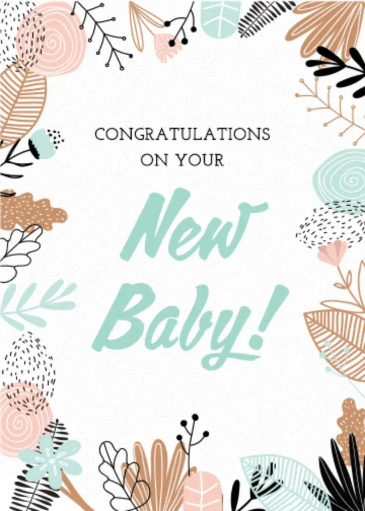 Floral Baby Congrats card front