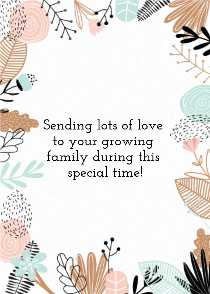 Floral Baby Congrats card inside right