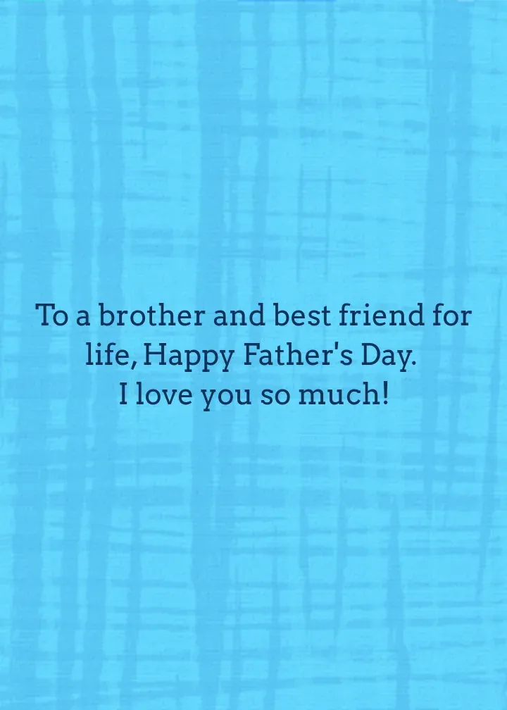 Brother Like No Other card inside right