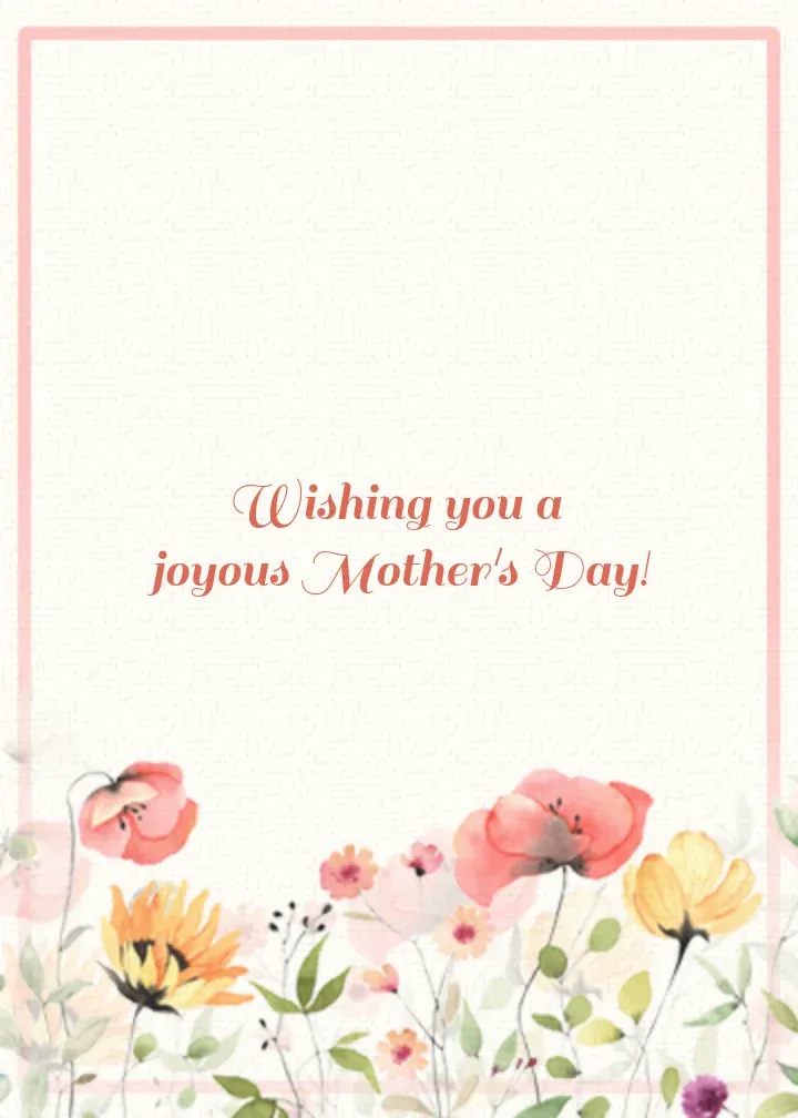 Mother's Day Wildflower card inside right