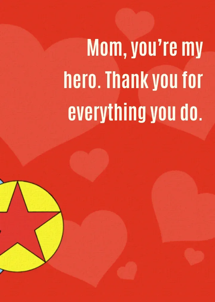 DC Heroes Mother's Day card inside right