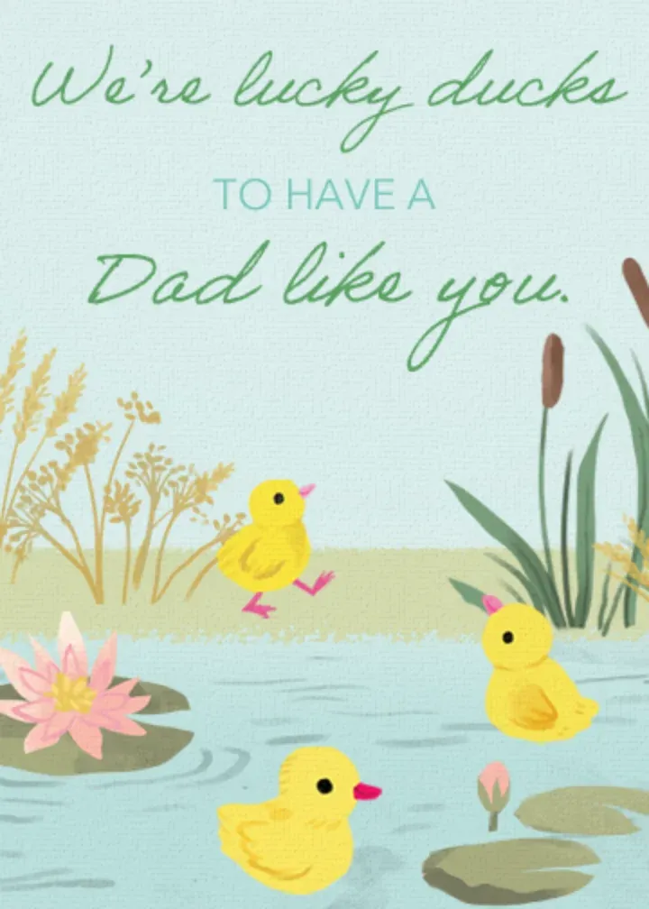 Lucky Ducks Dad card front
