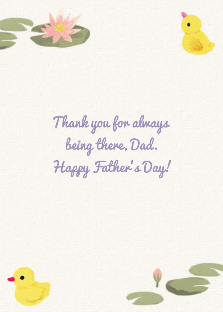 Lucky Ducks Dad card inside right