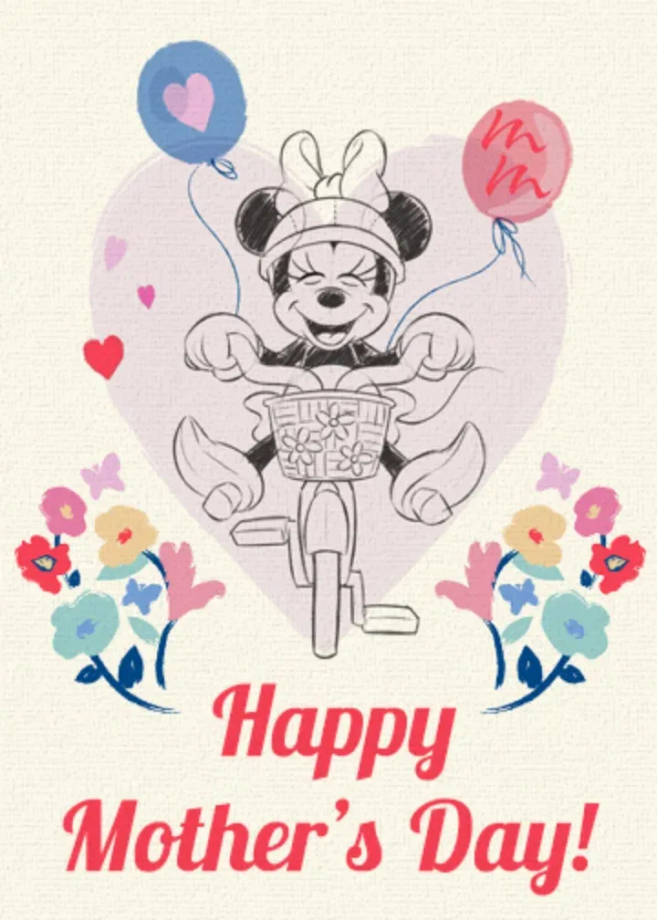 Minnie Happy Mother's Day card front