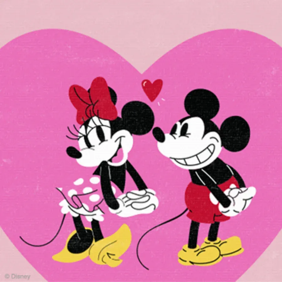Mickey & Minnie Happy Anniversary card inside left