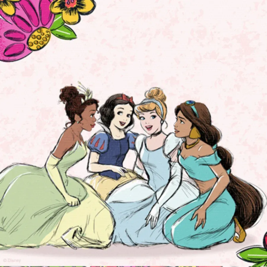 Disney Princess Happy Birthday card inside left